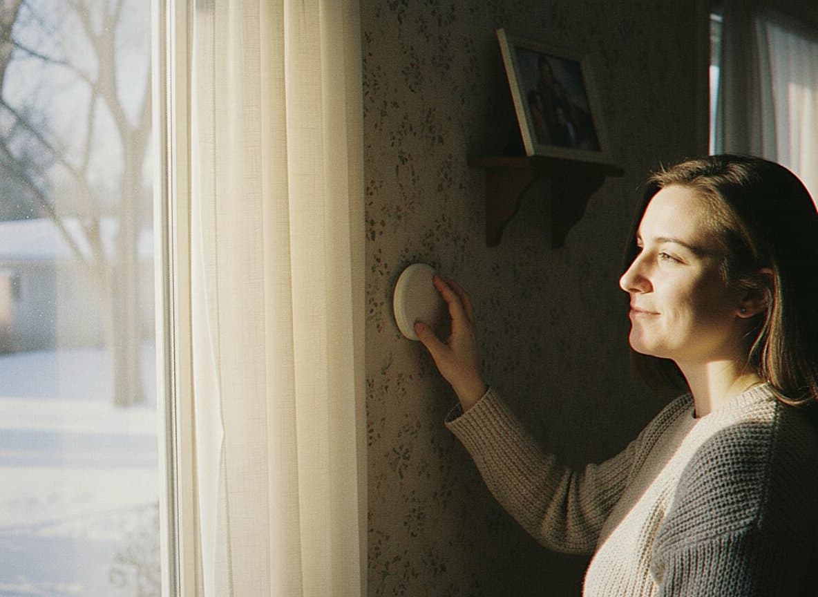 Homeowner enjoying lower heating bills
