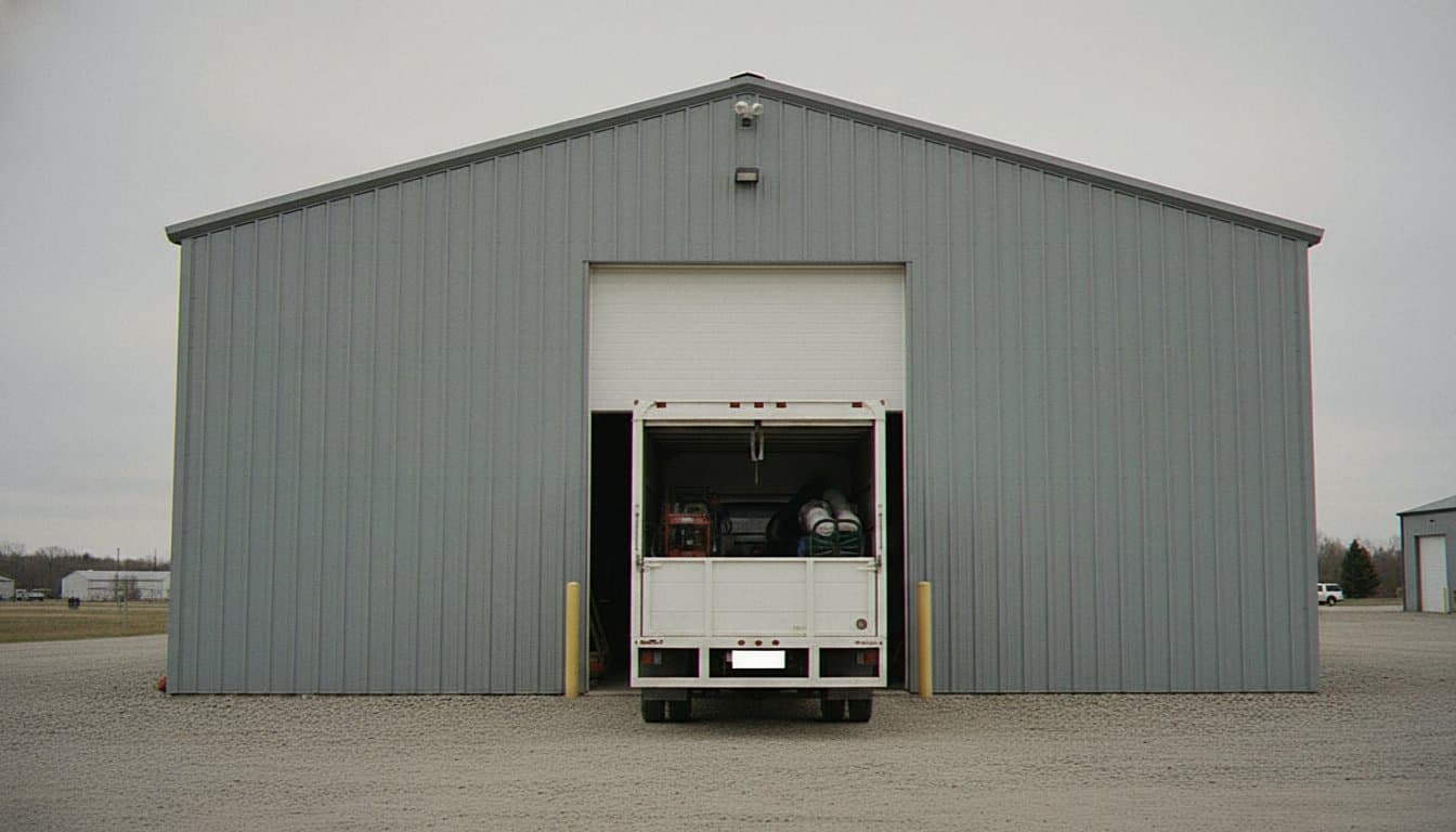 Commercial building exterior before insulation